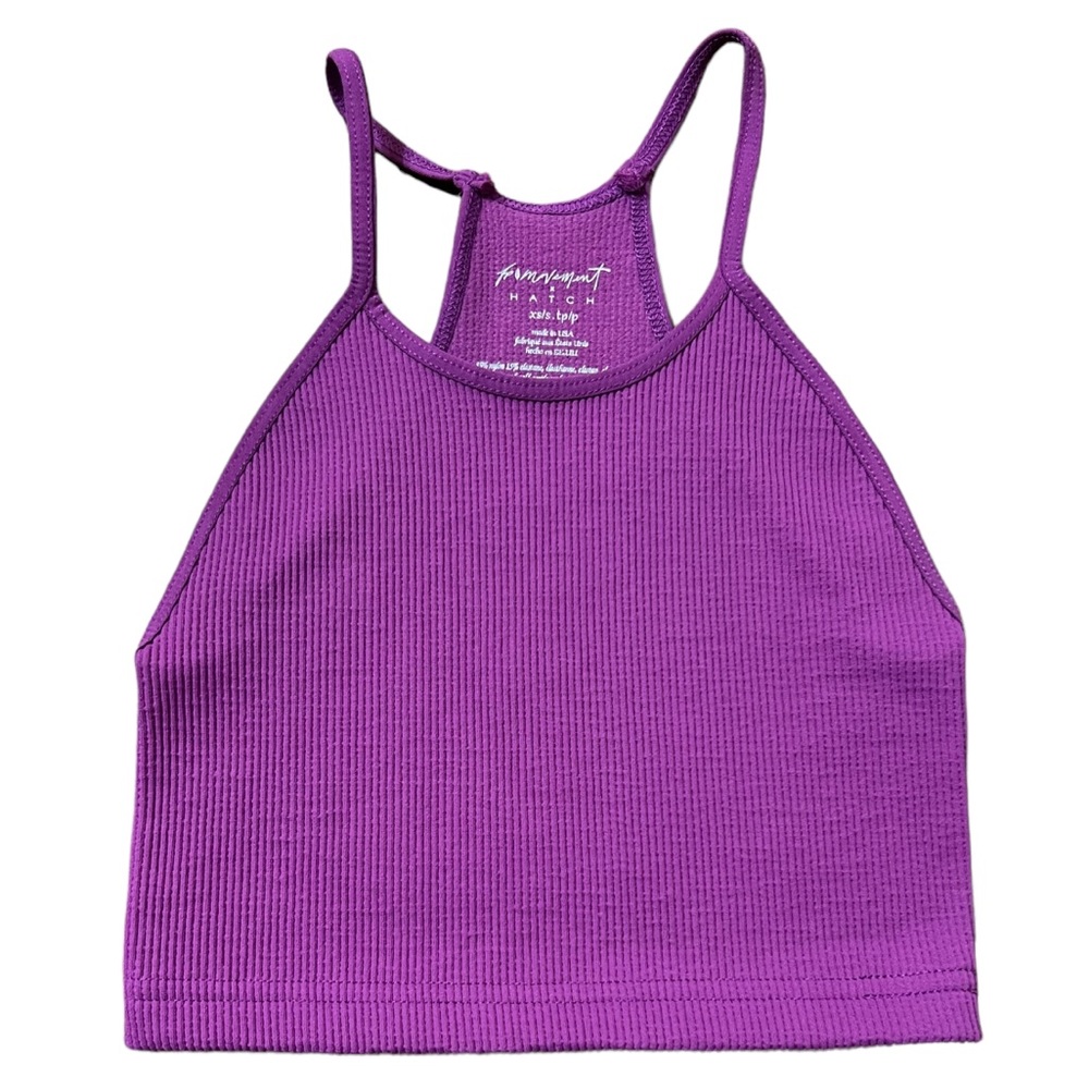 Free People Happiness Runs Tank with Logo Purple XS/S NWOT